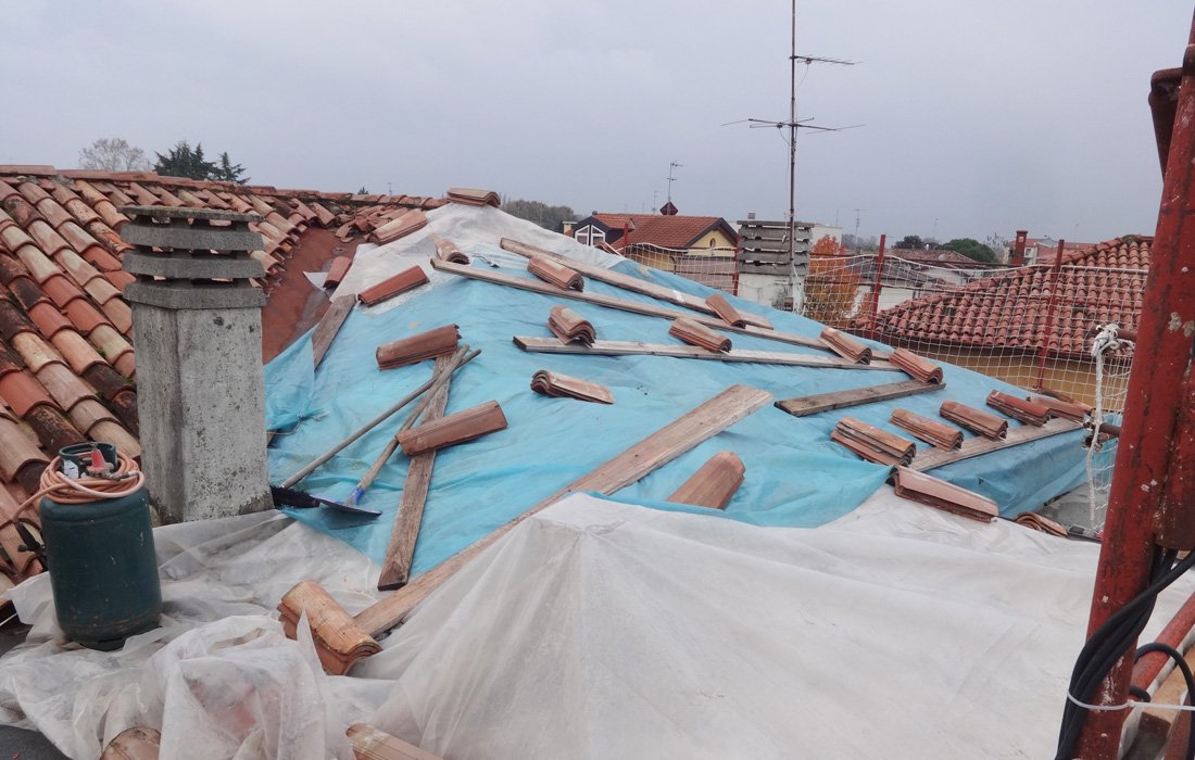 Ripristino del tetto di un’abitazione privata a Padova.